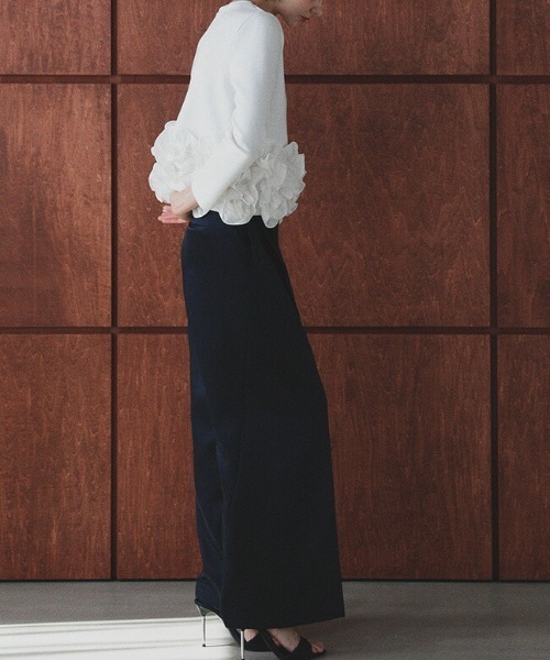 deux amour（ドゥーザムール）の「裾フラワーフリル長袖トップス（その他トップス・レディース・ブラウン/ホワイト/ブラック・FREE）」の7枚目の写真