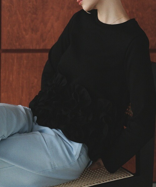 deux amour（ドゥーザムール）の「裾フラワーフリル長袖トップス（その他トップス・レディース・ブラウン/ホワイト/ブラック・FREE）」の12枚目の写真