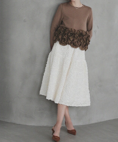 deux amour（ドゥーザムール）の「裾フラワーフリル長袖トップス（その他トップス・レディース・ブラウン/ホワイト/ブラック・FREE）」の20枚目の写真