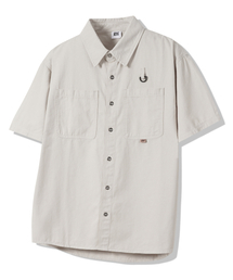 GRAYBLVD（グレイブラバット）の「フェイド半袖ワークシャツ GKBSH41 (ベージュ)（シャツ/ブラウス）」