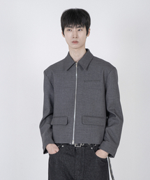 EULER（ユーラ）の「モードクロップパディッドブルゾンジャケットV2（グレー）（MA-1）」