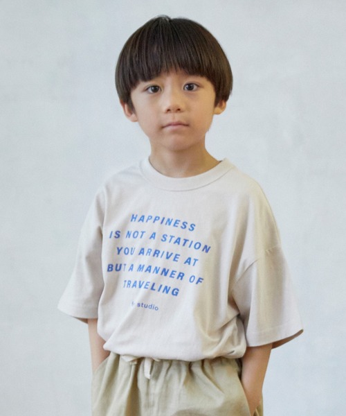 FOV(フォブ)の「フォブ HAPPINESS Tシャツ(Tシャツ/カットソー・キッズ・ブラック/ホワイト/ベージュ系その他・S/M/L/XL)」の3枚目の写真