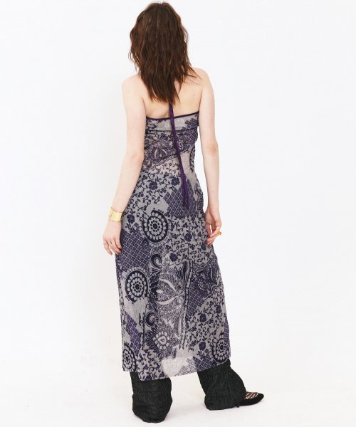 SETSETSET(セットセットセット)の「HALTER NECK CROCHER KNIT DRESS DARK PURPLE(ワンピース・レディース・その他・FREE)」の3枚目の写真