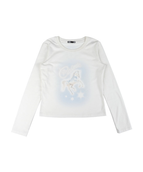 ERTR（イーアールティーアール）の「[ERTR x ニードル]コズミックホース L/S Tシャツ スモールフィット（ホワイト）（Tシャツ/カットソー・メンズ・その他・SMALL）」の2枚目の写真