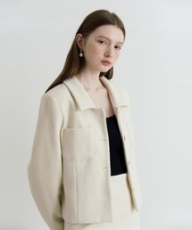 ADAUL（アダウル）の「エラ2ポケットツイードジャケット - アイボリー（テーラードジャケット）」
