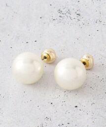 大ぶりパール調キャッチ 2WAYピアス