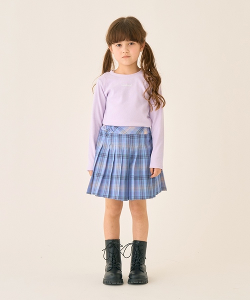 minimal（ミニマル）の「T/Rチェックプリーツキュロット（スカート・キッズ・ピンク/チャコール/オフホワイト・100cm/110cm/120cm/130cm/140cm/90cm）」の18枚目の写真