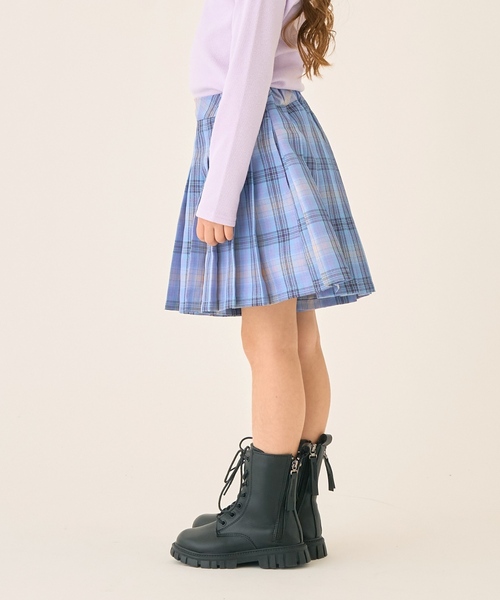 minimal（ミニマル）の「T/Rチェックプリーツキュロット（スカート・キッズ・ピンク/チャコール/オフホワイト・100cm/110cm/120cm/130cm/140cm/90cm）」の17枚目の写真