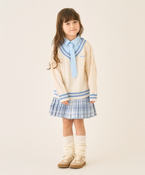 minimal（ミニマル）の「T/Rチェックプリーツキュロット（スカート・キッズ・ピンク/チャコール/オフホワイト・100cm/110cm/120cm/130cm/140cm/90cm）」の15枚目の写真