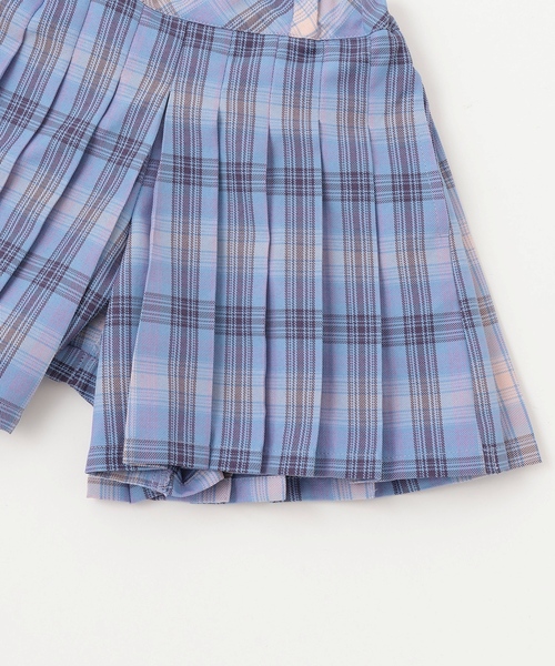 minimal（ミニマル）の「T/Rチェックプリーツキュロット（スカート・キッズ・ピンク/チャコール/オフホワイト・100cm/110cm/120cm/130cm/140cm/90cm）」の9枚目の写真