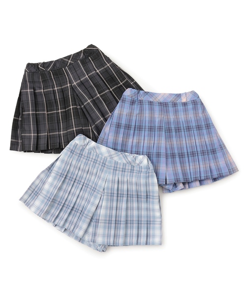 minimal（ミニマル）の「T/Rチェックプリーツキュロット（スカート・キッズ・ピンク/チャコール/オフホワイト・100cm/110cm/120cm/130cm/140cm/90cm）」の7枚目の写真