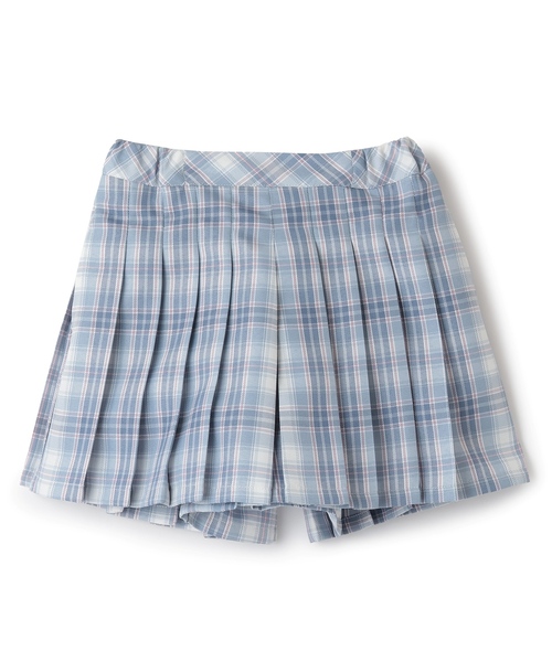 minimal（ミニマル）の「T/Rチェックプリーツキュロット（スカート・キッズ・ピンク/チャコール/オフホワイト・100cm/110cm/120cm/130cm/140cm/90cm）」の6枚目の写真