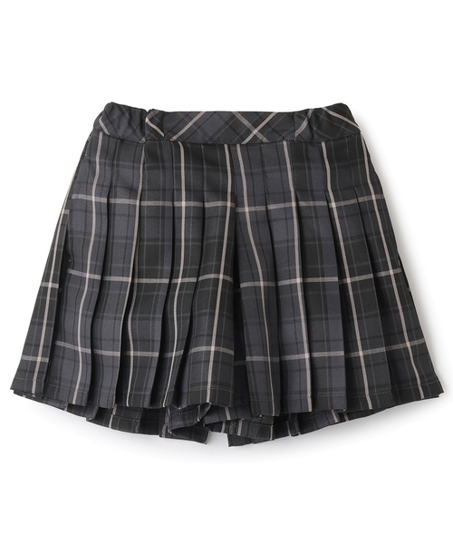 minimal（ミニマル）の「T/Rチェックプリーツキュロット（スカート・キッズ・ピンク/チャコール/オフホワイト・100cm/110cm/120cm/130cm/140cm/90cm）」の4枚目の写真
