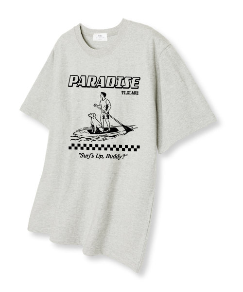 TI.GLAKE(ティーグレイク)の「サーフアップバービー オーバーサイズ 半袖Tシャツ オートミール(Tシャツ/カットソー・レディース・その他・LARGE/X-LARGE/XX-LARGE)」の1枚目の写真