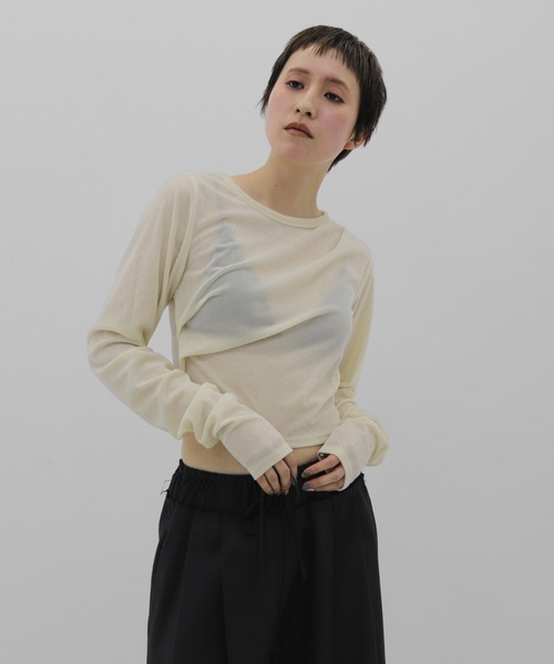 lit(リット)の「Velor Twist Tops(Tシャツ/カットソー・レディース・ダークブラウン/ブラック/アイボリー・FREE)」の10枚目の写真