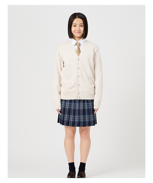 EASTBOY(イーストボーイ)の「カーディガン カラー 綿 7G ニット 女子 制服 学生服 中学生 高校生 スクール 中学生 高校生(カーディガン/ボレロ・キッズ・グレー/ネイビー系/キャメル/オートミール/エンジ・9号/11号/13号)」の10枚目の写真