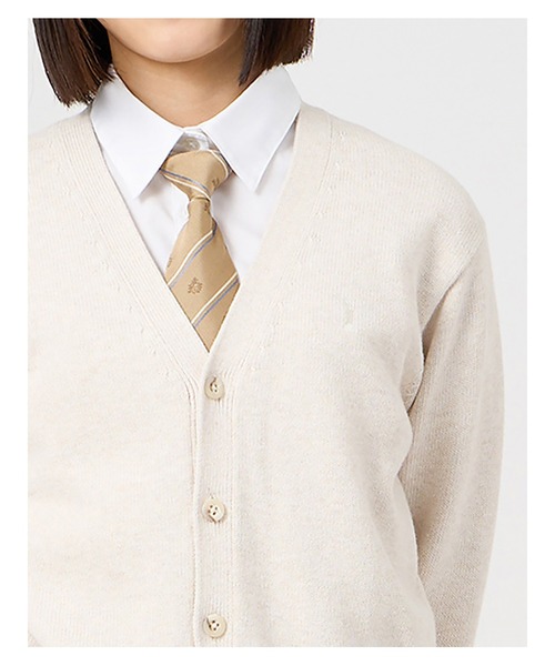 EASTBOY(イーストボーイ)の「カーディガン カラー 綿 7G ニット 女子 制服 学生服 中学生 高校生 スクール 中学生 高校生(カーディガン/ボレロ・キッズ・グレー/ネイビー系/キャメル/オートミール/エンジ・9号/11号/13号)」の8枚目の写真