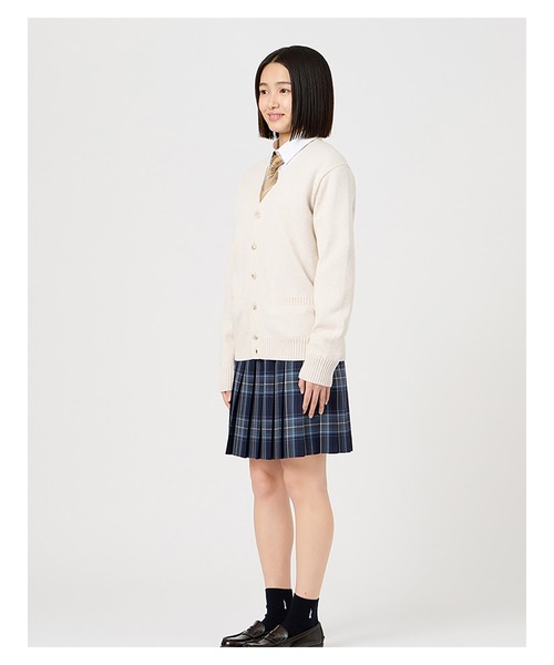 EASTBOY(イーストボーイ)の「カーディガン カラー 綿 7G ニット 女子 制服 学生服 中学生 高校生 スクール 中学生 高校生(カーディガン/ボレロ・キッズ・グレー/ネイビー系/キャメル/オートミール/エンジ・9号/11号/13号)」の12枚目の写真