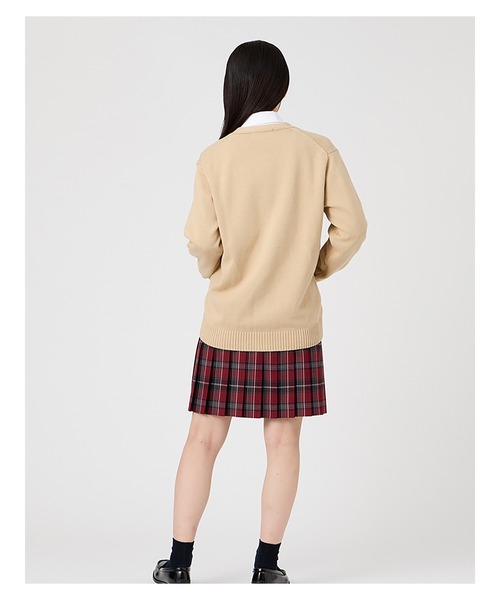 EASTBOY(イーストボーイ)の「カーディガン カラー 綿 7G ニット 女子 制服 学生服 中学生 高校生 スクール 中学生 高校生(カーディガン/ボレロ・キッズ・グレー/ネイビー系/キャメル/オートミール/エンジ・9号/11号/13号)」の19枚目の写真