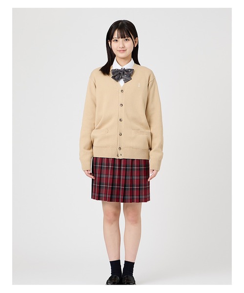 EASTBOY(イーストボーイ)の「カーディガン カラー 綿 7G ニット 女子 制服 学生服 中学生 高校生 スクール 中学生 高校生(カーディガン/ボレロ・キッズ・グレー/ネイビー系/キャメル/オートミール/エンジ・9号/11号/13号)」の16枚目の写真