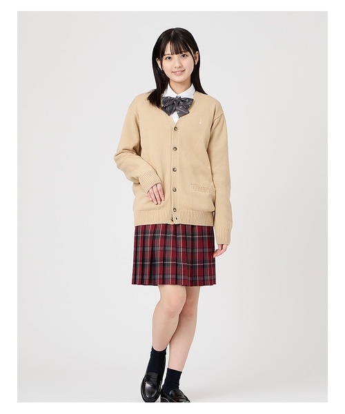 EASTBOY(イーストボーイ)の「カーディガン カラー 綿 7G ニット 女子 制服 学生服 中学生 高校生 スクール 中学生 高校生(カーディガン/ボレロ・キッズ・グレー/ネイビー系/キャメル/オートミール/エンジ・9号/11号/13号)」の17枚目の写真