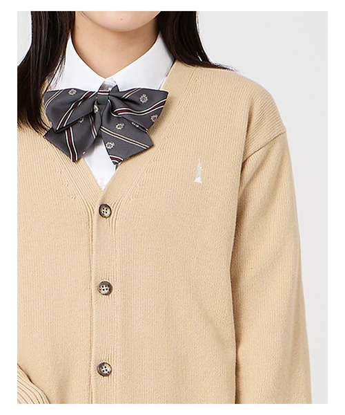 EASTBOY(イーストボーイ)の「カーディガン カラー 綿 7G ニット 女子 制服 学生服 中学生 高校生 スクール 中学生 高校生(カーディガン/ボレロ・キッズ・グレー/ネイビー系/キャメル/オートミール/エンジ・9号/11号/13号)」の14枚目の写真