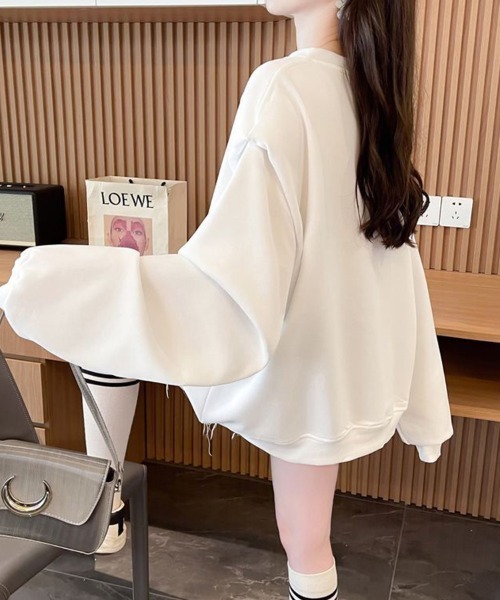 SallyLunn（サリーラン）の「キーネックトレーナー（スウェット・レディース・ベージュ/ホワイト/スミクロ・LARGE/MEDIUM）」の12枚目の写真