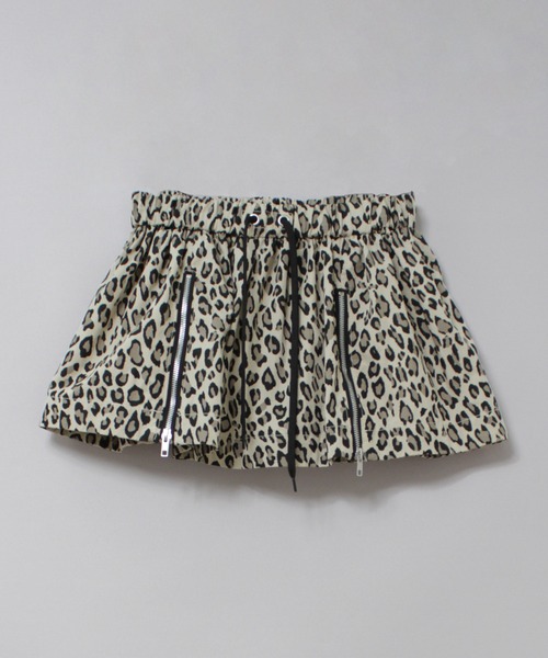 RNA（アールエヌエー）の「G1103 レオパードZIPギャザーミニ（スカート・レディース・アイボリー/ベージュ・MEDIUM）」の4枚目の写真