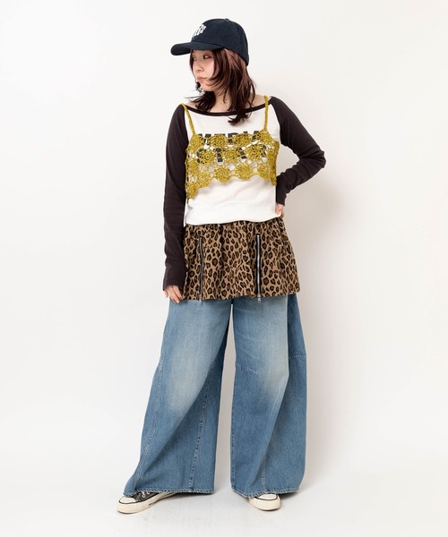 RNA（アールエヌエー）の「G1103 レオパードZIPギャザーミニ（スカート・レディース・アイボリー/ベージュ・MEDIUM）」の14枚目の写真