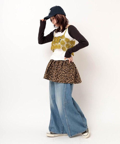 RNA（アールエヌエー）の「G1103 レオパードZIPギャザーミニ（スカート・レディース・アイボリー/ベージュ・MEDIUM）」の15枚目の写真