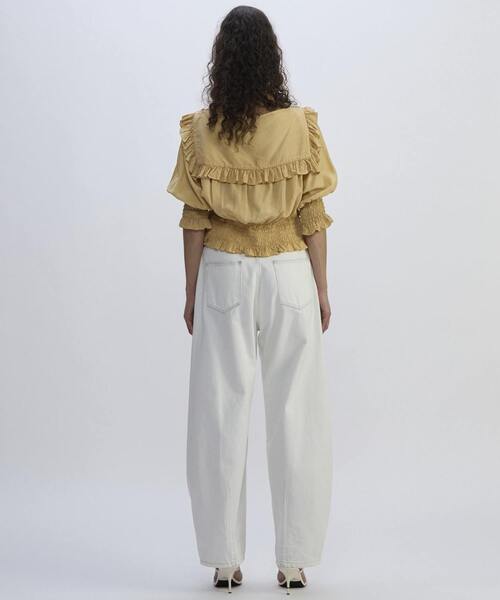 CURRENTAGE（カレンテージ）の「Denim Barrel Pants（デニムパンツ・レディース・インディゴブルー/ホワイト・2/1）」の9枚目の写真