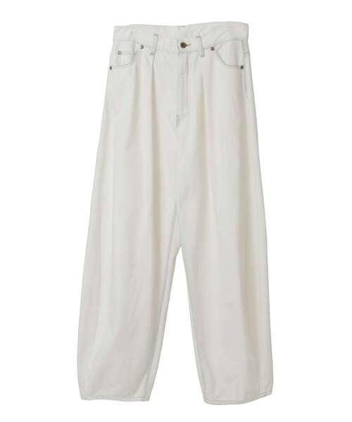 CURRENTAGE（カレンテージ）の「Denim Barrel Pants（デニムパンツ・レディース・インディゴブルー/ホワイト・2/1）」の12枚目の写真
