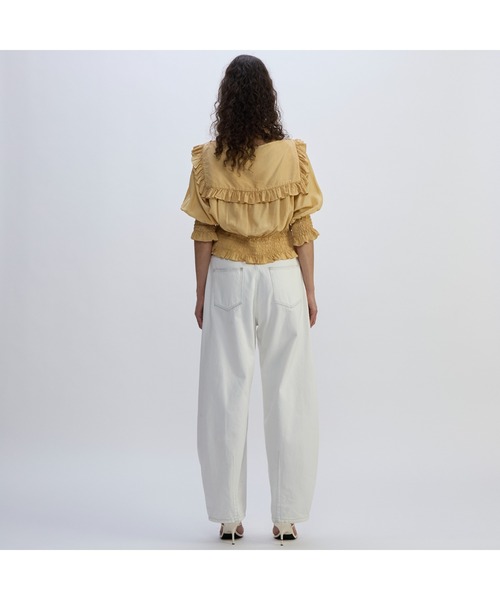 CURRENTAGE（カレンテージ）の「Denim Barrel Pants（デニムパンツ・レディース・インディゴブルー/ホワイト・2/1）」の22枚目の写真