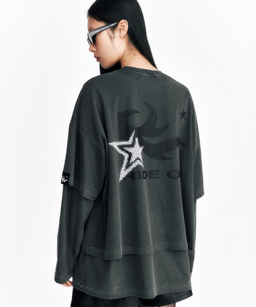 SSERPE（セルぺ）の「フレームスター レイヤードロングスリーブT ピグメントチャコール（Tシャツ/カットソー・レディース・その他・2/3）」の3枚目の写真