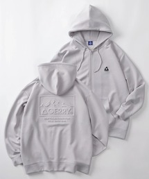 【70】【GERRY/ジェリー】ダンボールニット エンボスロゴ バックプリント ジップパーカー
