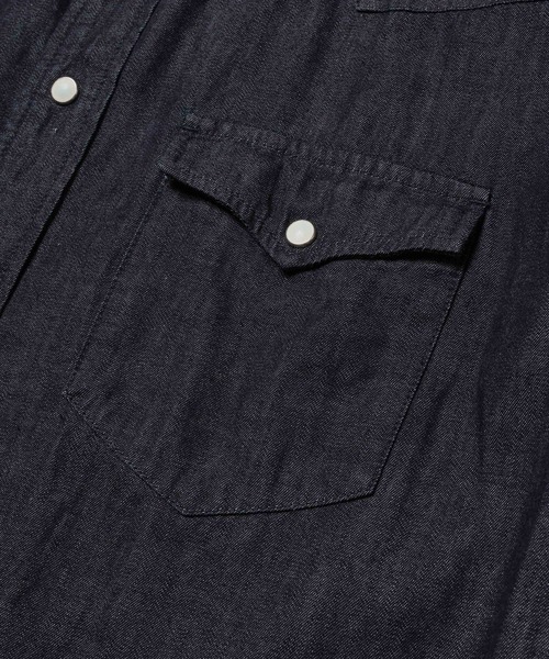 MR.OLIVE（ミスターオリーブ）の「RINSE WASH 6oz SUPER LIGHT DENIM / WESTERN SHIRTS /M261106（シャツ/ブラウス・メンズ・ブラック/インディゴブルー・MEDIUM/LARGE）」の10枚目の写真