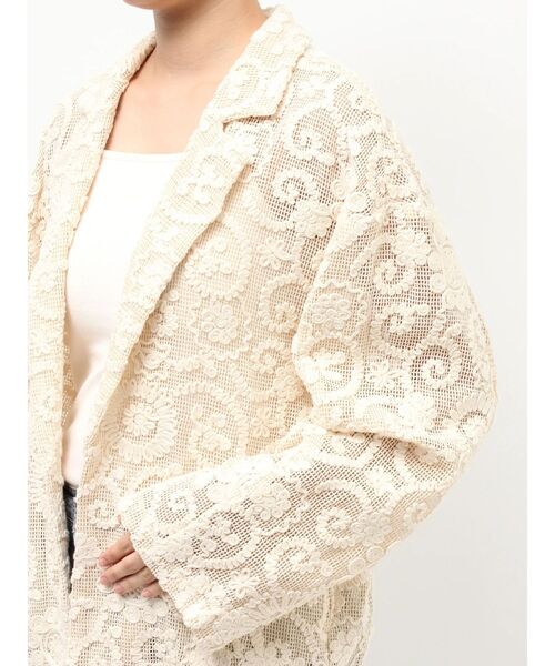 Ungrid（アングリッド）の「レーステーラードジャケット（テーラードジャケット・レディース・ブラック/アイボリー・FREE）」の8枚目の写真