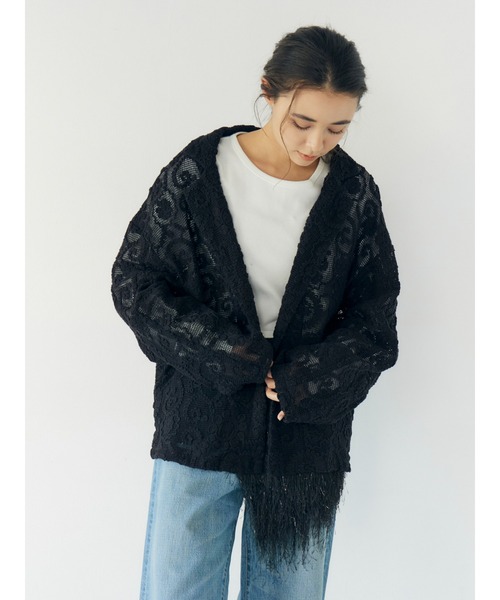 Ungrid（アングリッド）の「レーステーラードジャケット（テーラードジャケット・レディース・ブラック/アイボリー・FREE）」の18枚目の写真