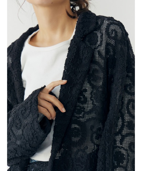 Ungrid（アングリッド）の「レーステーラードジャケット（テーラードジャケット・レディース・ブラック/アイボリー・FREE）」の19枚目の写真