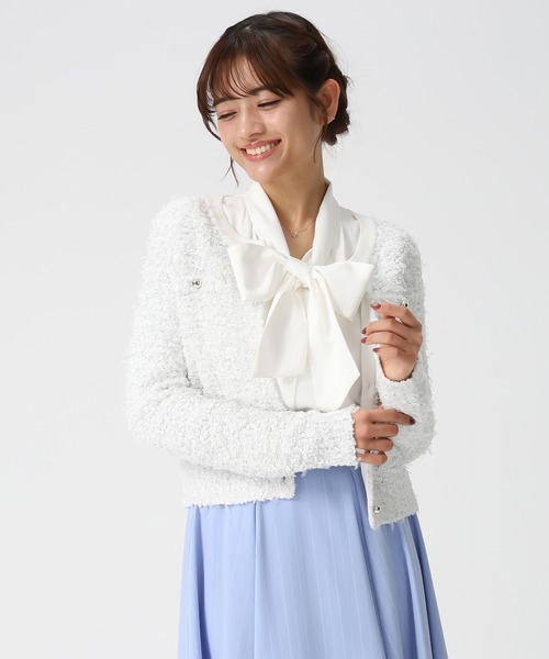 2026春夏新作 ミックステープツイードニットジャケット（カーディガン