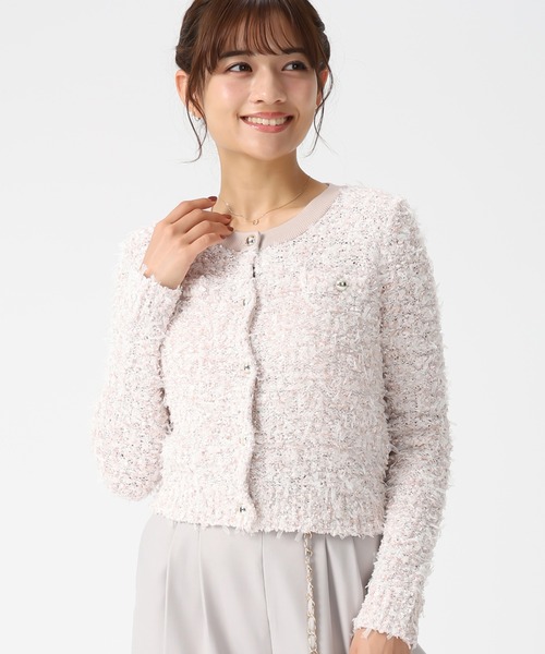 MISCH MASCH(ミッシュマッシュ)の「2026春夏新作 ミックステープツイードニットジャケット(カーディガン/ボレロ・レディース・ブルー/ホワイト/ピンク・フリ-)」の17枚目の写真