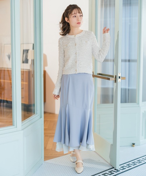 MISCH MASCH(ミッシュマッシュ)の「2026春夏新作 ミックステープツイードニットジャケット(カーディガン/ボレロ・レディース・ブルー/ホワイト/ピンク・フリ-)」の19枚目の写真