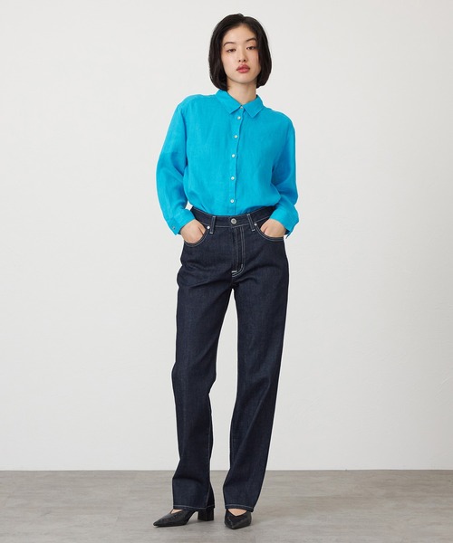 SOMETHING(サムシング)の「SOMETHING ELSA NOUVEAU STRAIGHT/ストレートデニムパンツ(デニムパンツ・レディース・インディゴブルー/ライトインディゴブルー/ブルー/ホワイト・26/28/29/31/27/30)」の12枚目の写真