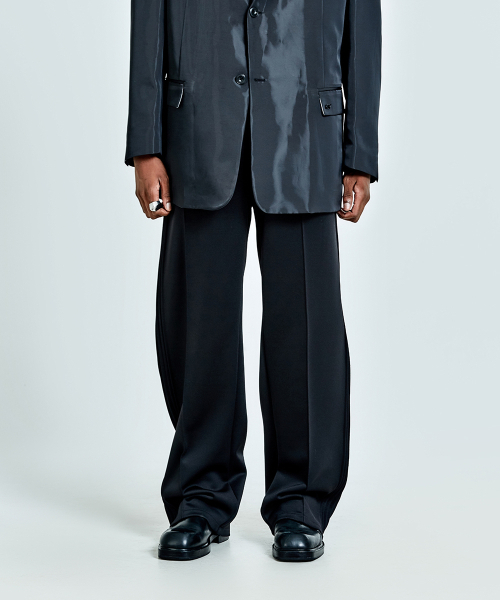 Louver calm pants - Black