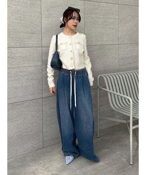 LILY BROWN（リリーブラウン）の「【WEB限定00サイズ】ワイドレッグイージーデニムパンツ（デニムパンツ・レディース・ブラック/ブルー/レッド・0/1）」の20枚目の写真