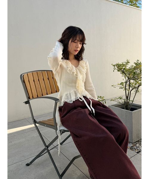 WEB限定00サイズ】ワイドレッグイージーデニムパンツ（デニムパンツ