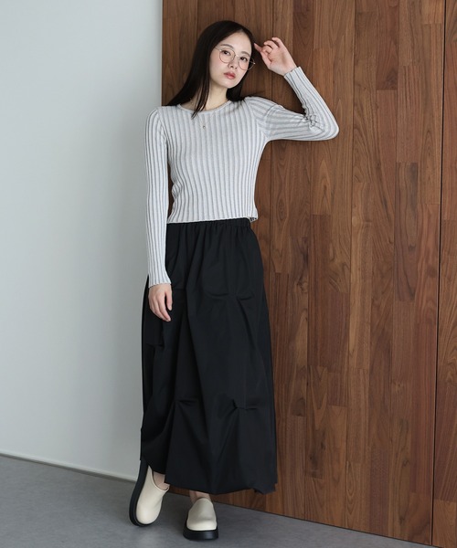J by blue(ジェイバイブルー)の「ショートリブニット(ニット/セーター・レディース・ブラック/グリーン/グレー・MEDIUM)」の21枚目の写真