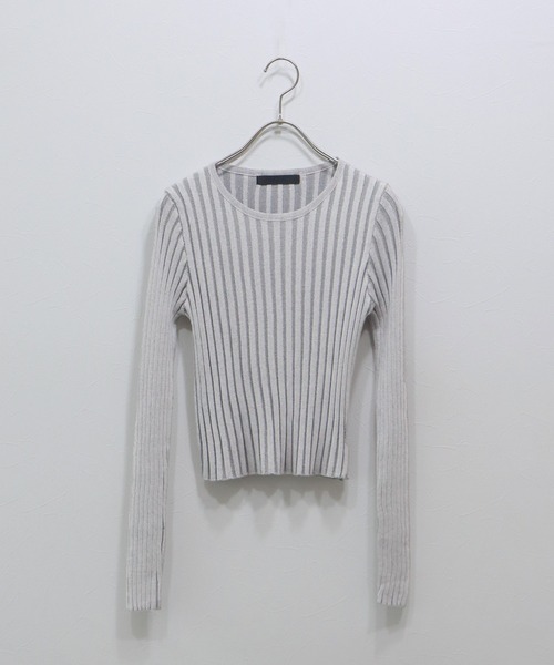 J by blue(ジェイバイブルー)の「ショートリブニット(ニット/セーター・レディース・ブラック/グリーン/グレー・MEDIUM)」の9枚目の写真