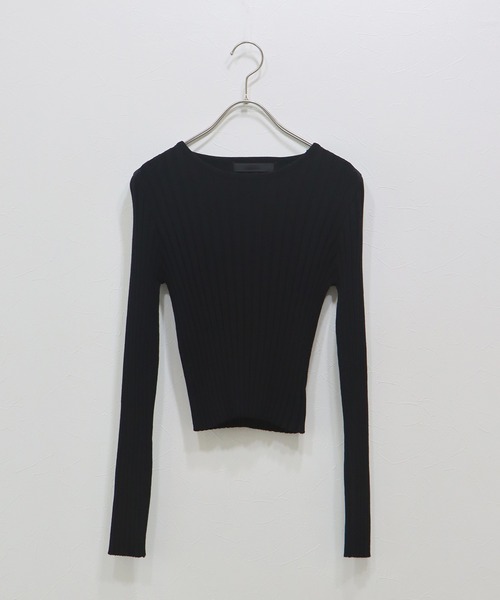 J by blue(ジェイバイブルー)の「ショートリブニット(ニット/セーター・レディース・ブラック/グリーン/グレー・MEDIUM)」の11枚目の写真