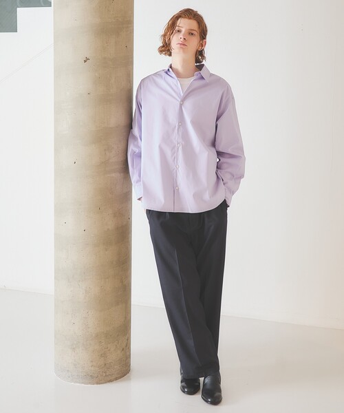 ABAHOUSE（アバハウス）の「ストレッチコットン レギュラーカラー リラックスシャツ / オーバーサイズ（シャツ/ブラウス・メンズ・ブラック/ブルー系その他/その他1/ホワイト/グレー系その他2・44/48/46）」の10枚目の写真